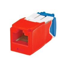 Модуль универсальный Panduit, mini-com, 1хRJ45(8P8C), CGJT, кат. 6A, 500 Мгц, неэкр., 1 шт, цвет: красный