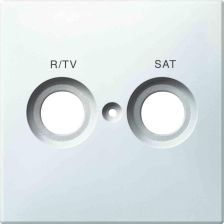 Лиц. панель розеточная Merten System M, 2х TV/R/SAT, плоская, внутренняя, цвет: полярно-белый (MTN299819)