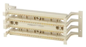 Кросс-панель Panduit PAN-PUNCH, 19", 2HU, 100x110, кат. 5е, универсальная, цвет: белый, (P110BW100-X), с ножками
