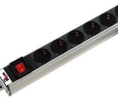Блок силовых розеток Rem Rem-10, Schuko х 2, вход IEC 320 C14, 10", 45мм 10А, выключатель, серый, без шнура