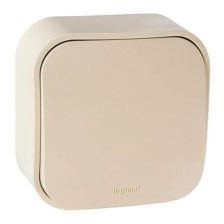 Выключатель Legrand Quteo, одноклавишный, с подсветкой, 10АX, 65х65 мм (ВхШ), цвет: слоновая кость, ip20, винтовые зажимы (782230)