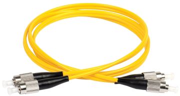 Комм. шнур оптический ITK, Duplex FC/FC (UPC/UPC), OS2 9/125, LSZH, 1м, чёрный хвостовик, цвет: жёлтый