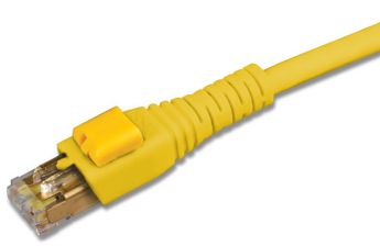 Шнур комм. Siemon, кат. 6A, неэкр., U/UTP, RJ45/RJ45, LSZH, 1м, жёлтый, с замком, LockIT