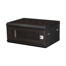 Шкаф телекоммуникационный настенный Datarex, 19", 4U, 600х450 мм (ШхГ), дверь: перфорация, разборный, цвет: чёрный