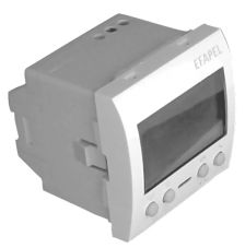 Цифровой таймер Efapel QUADRO 45, без подсветки, 2 модуля, 45х45 мм (ВхШ), цвет: чёрный матовый (45041 SPM)