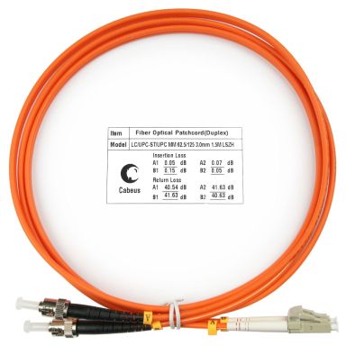 Коммутационный шнур оптический Cabeus FOP-62-LC-ST-1,5m