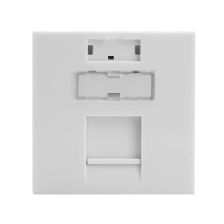 Вставка DKC , Keystone Jack х 1, плоская, 45x45, шторки, цвет: белый (DKC.RNW451WH)