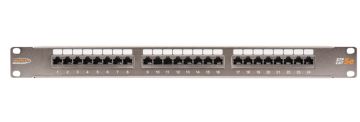 Комм. патч-панель Nikomax, 19", 1HU, портов: 24хRJ45/8P8C, кат. 5е, экр., цвет: серый, (NMC-RP24SD2-1U-MT)