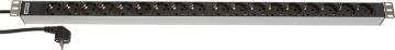 БРП (PDU) Basic Hyperline, Schuko х 18, вход Schuko, шнур 2,5 м, 945мм, 1ф 16А, чёрный