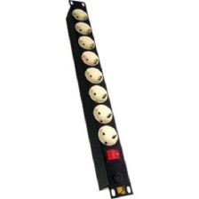 БРП (PDU) Basic Lanmaster, Schuko х 8, вход IEC 320 C14, 44мм, 1ф 10А, выключатель, входная розетка, чёрный, без корпуса