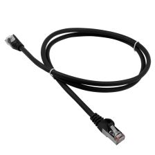Шнур комм. Lanmaster, кат. 5е, экр., FTP, RJ45/RJ45, LSZH, AWG26 0.5м, чёрный