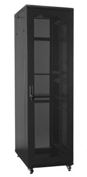 (Архив)Шкаф телекоммуникационный напольный Hyperline TTC, 42U, 2055х600х800 мм (ВхШхГ), дверь: перфорация, цвет: чёрный