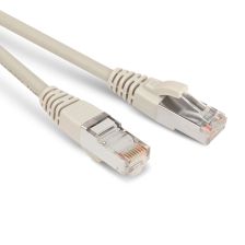 Шнур комм. Hyperline, кат. 5е, экр., STP, RJ45/RJ45, LSZH, AWG26 0.5м, серый