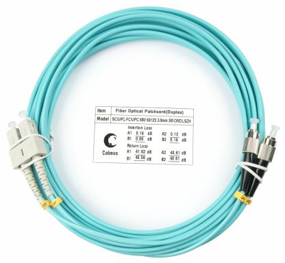 Коммутационный шнур оптический Cabeus FOP-50-SC-FC-7m