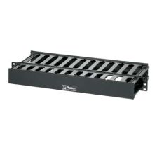 Организатор комм. шнуров Panduit PatchLink, 19", 1HU, 44х482,6х226 мм (ВхШхГ), горизонтальный двусторонний, с крышкой, цвет: чёрный, (двухсторонний) 