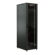 Шкаф телекоммуникационный напольный WRline TT, IP20, 27U, 1388х600х1000 мм (ВхШхГ), дверь: стекло, боковая панель: сплошная, разборный, цвет: чёрный