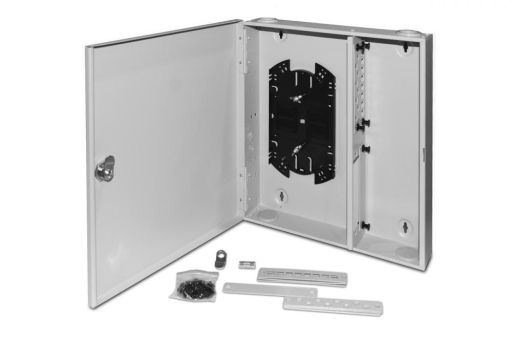 Бокс оптический Hyperline FO-WBX-4xSLT-W140H42-32UN-GY