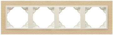 Рамка Efapel Logus90, 4 поста, плоская, универсальная, цвет: бук/жемчуг (90940 TFP)