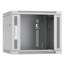 Шкаф телекоммуникационный настенный Cabeus SH-05F, 19", 9U, 501х600х450 мм (ВхШхГ), дверь: стекло, сварной, цвет: серый