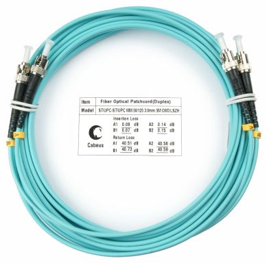 Коммутационный шнур оптический Cabeus FOP-50-ST-ST-15m