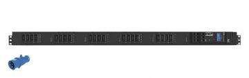 (Архив)Блок силовых розеток Hyperline, IEC 60320 С13 х 20, вход IEC 60309, шнур 3 м, 1813х44,4х66,6 мм (ВхШхГ), 32А, 19", чёрный