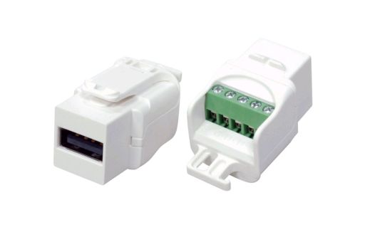 Модуль Hyperline KJ1-USB-A2-SCRW-WH