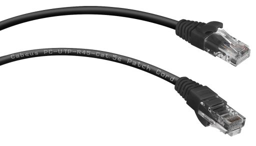 Шнур коммутационный Cabeus PC-UTP-RJ45-Cat.5e-0.15m-BK