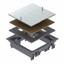 Люк напольный BETTERMANN ZES4, пластик, ревизионный, 65х222 мм (ВхШ), модулей: 4, в фальш-пол, цвет: чёрный