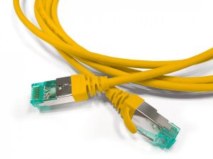 Шнур комм. Hyperline, кат. 6A, экр., S/FTP, RJ45/RJ45, LSZH, AWG30 1.5м, жёлтый