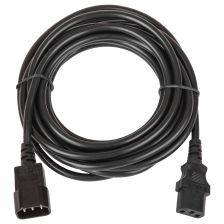 Кабель питания TLK, IEC 60320 С13, вилка IEC 60320 С14, 3 м, 10А, 3x1мм2, цвет: чёрный
