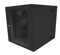(Архив)Шкаф телекоммуникационный настенный Canovate, 19", 15U, 755х600х650 мм (ВхШхГ), дверь: стекло, откидной, цвет: чёрный