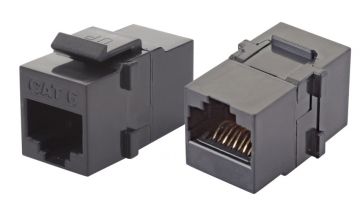 Проходной адаптер (coupler)  Eurolan, keystone, 1хRJ45, кат. 6, неэкр., 1 шт, цвет: чёрный