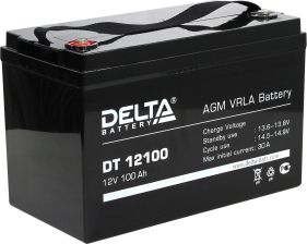 Аккумулятор для ИБП Delta Battery DT, 219х172х329 мм (ВхШхГ),  Необслуживаемый свинцово-кислотный,  12V/100 Ач, цвет: чёрный, (DT 12100)