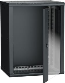 Шкаф навесной ITK LINEA W, 19", 15U, 770х600х600 мм (ВхШхГ), дверь: стекло, разборный, цвет: чёрный