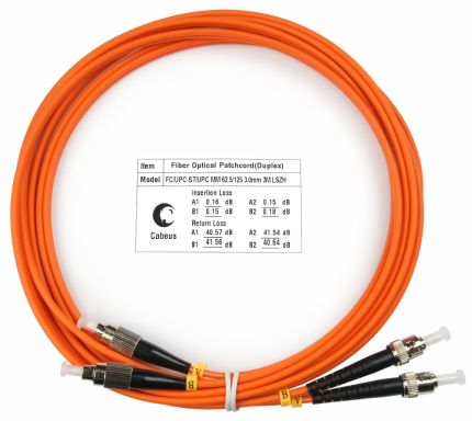 Коммутационный шнур оптический Cabeus FOP-62-FC-ST-3m