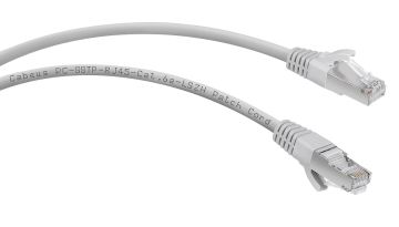 Шнур комм. Cabeus, кат. 6A, экр., S/FTP, RJ45/RJ45, LSZH, AWG26 10м, серый