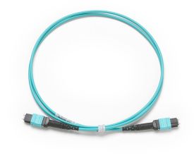 Комм. шнур оптический Hyperline, MTPM/MTPM, OM3 50/125, LSZH, 1м, цвет: аквамарин