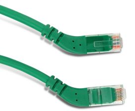 Шнур комм. угловой Hyperline, кат. 5е, неэкр., U/UTP, RJ45/RJ45, LSZH, AWG24 5м, зелёный, левый/правый 45°