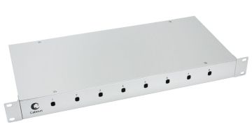 Бокс оптический Cabeus, портов: 8, ST/FC, 16 хОВ, 1U, 44х485х200 мм (ВхШхГ), цвет: серый, (FO-19-8ST)
