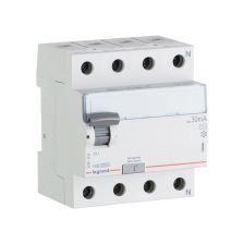 Устройство защитного отключения Legrand TX3, тип: AC, 4 модуль, 4Р, 40А/300мА, зажим для нейтрального проводника с правой стороны (403043)