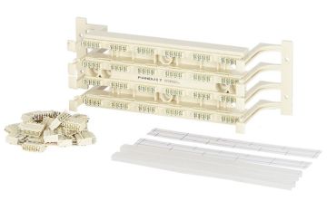 Кросс-панель Panduit GP6, 19", 2HU, 24x110, кат. 6, универсальная, цвет: белый, (GPKBW24Y), в комплекте 4-парные блоки