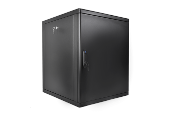 Шкаф телекоммуникационный настенный ЦМО ШРН-М, 19", 12U, 610х600х530 мм (ВхШхГ), дверь: металл, разборный, цвет: чёрный