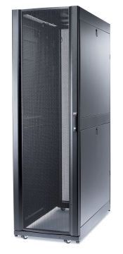 Шкаф серверный напольный APC NetShelter SX, IP20, 42U, 1991х600х1200 мм (ВхШхГ), дверь: перфорация, боковая панель: сплошная съемная, цвет: чёрный