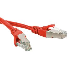Шнур комм. Hyperline, кат. 5е, экр., SF/UTP, RJ45/RJ45, LSZH, AWG26 2м, красный
