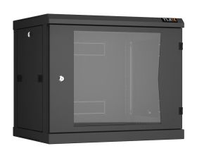 Шкаф телекоммуникационный настенный TLK Classic II, 19", 9U, 503х600х450 мм (ВхШхГ), дверь: стекло, разборный, цвет: чёрный