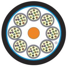 Кабель ВО Siemon XGLO Tight Buffer,  48хОВ, OS2 9/125, LSZH, Ø 18,3мм, универсальный, небронированный, цвет: чёрный
