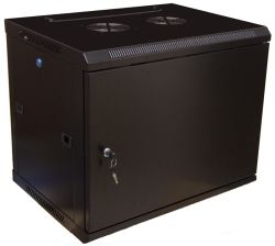 (Архив)Шкаф телекоммуникационный настенный Hyperline TWFS-FC, 19", 18U, 908х600х600 мм (ВхШхГ), дверь: металл, разборный, цвет: чёрный