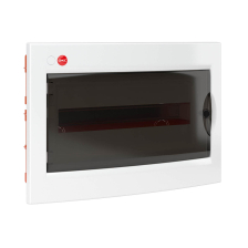 Щит электрический настенный DKC RAM base IP41, 1ряд. 18мод., с клеммным блоком, дверь: тонированное стекло, корпус: пластик, цвет: белый, с замком