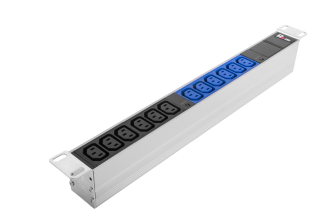 Блок распределения питания Rem Rem-32, IEC С13 х12, 45х484х45 мм(ВхШхГ), 32А, 1ф, подкл колодка, индикатор, алюминий