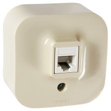 Розетка информационная Legrand Quteo, 1x RJ45, кат. 5е, 65х65 мм (ВхШ), цвет: слоновая кость, (LEG.782254)